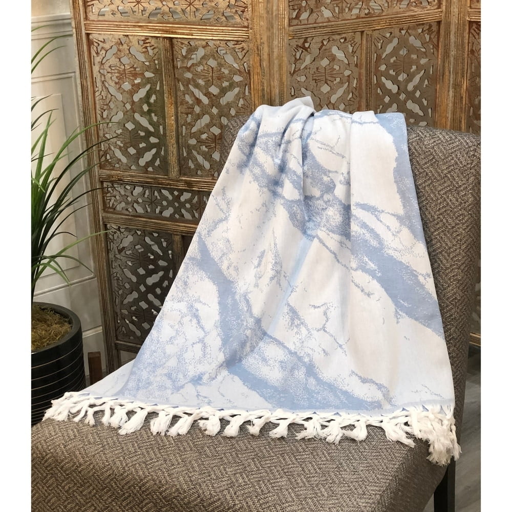 Throw Blanket Kos Blue Classic Cotton Lightweight Throw Blanket 67