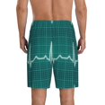thumbnail image 2 of Balery ECG Wave Men's Cotton Knit Pajama Shorts Waistband & Pockets,Short Pajama Pants-4X-Large, 2 of 8