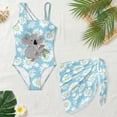 thumbnail image 3 of Xixirimido Koala Daisy Blue Print Girls One Piece Swimsuits Cutout Bathing Suit with Cover Up Skirt Quick Dry Beach Swimwear with Adjustable Strap, Size 13-14 Years, 3 of 7