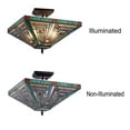 thumbnail image 3 of CHLOE Innes Tiffany Blackish Bronze 2 Light Mission Ceiling Fixture 14" Wide, 3 of 4
