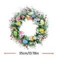 thumbnail image 3 of Clearance Items 35CM Easter Egg Wreath – Spring Berry & Leaves Garland, Colorful Egg Front Door Hanging Decoration for Holiday & Seasonal Decor, 3 of 9