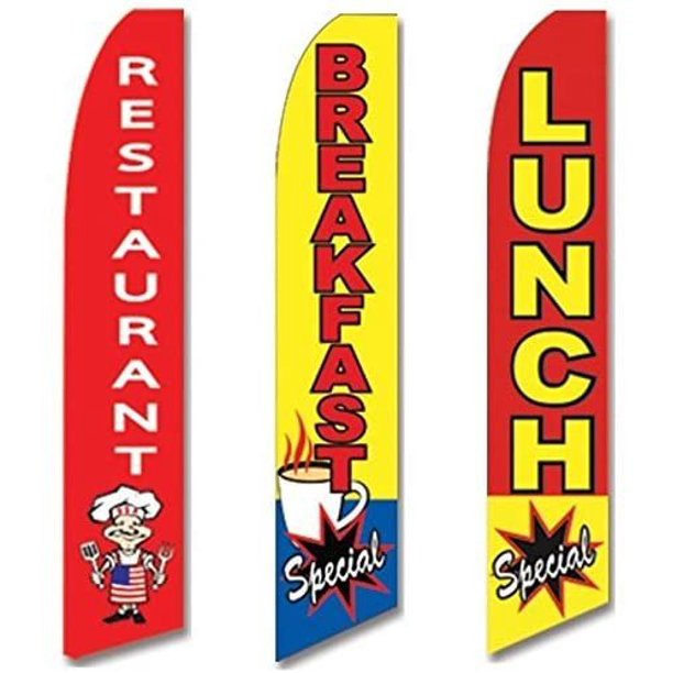 3 Swooper Flags Breakfast Lunch Special Open Restaurant Welcome ...