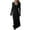 Black, variant on Lovskoo Sweater Dress for Women Trendy Cotton Stripe Lapel Loose Irregular Cardigan Dress Black