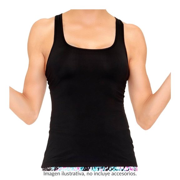 Playera Ilusión para Mujer sin Mangas Negra Talla M