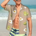 thumbnail image 7 of Disketp Hawaiian Shirts For Men,Egg And Avocado Print Mens Casual Short Sleeve Button Down Shirts Beach Shirt, 7 of 7