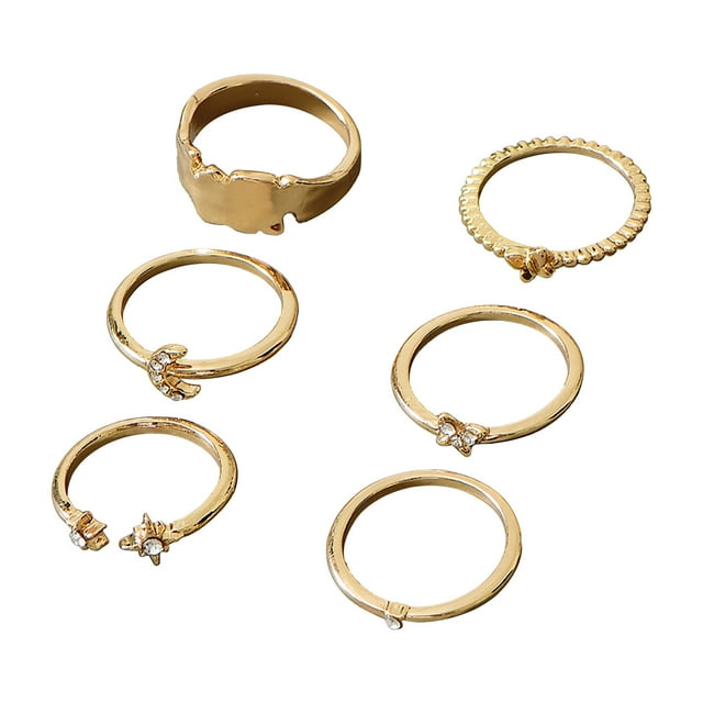 vintage 6pcs/ estilos variedad un conjunto de anillos Bohemio niñas para incluye de Anillos