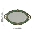 thumbnail image 3 of Cififendec Christmas Vintage Decorative Mirror Tray, Ornate Embossed Premium Mirror Dish for Xmas Vanity Table Accent Styling, 15.35"×9.65", Green, 3 of 6