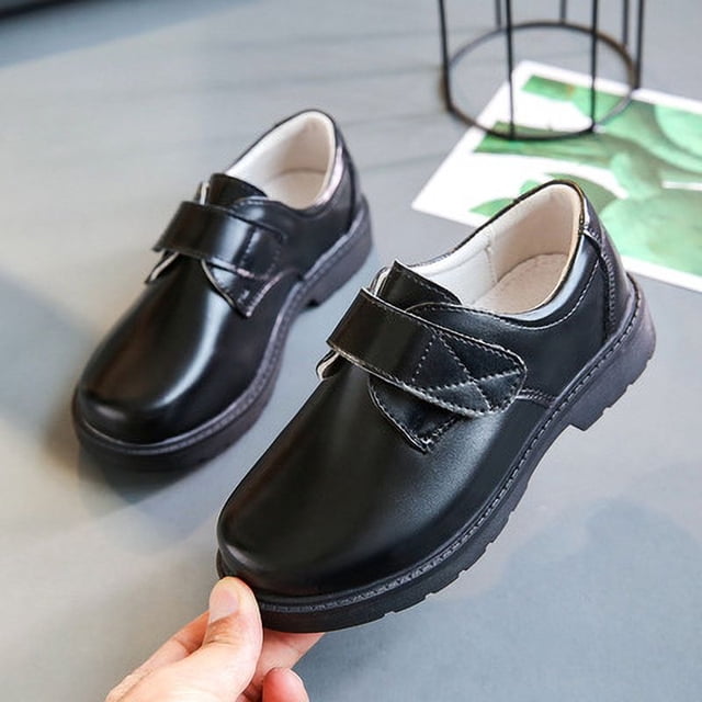 Zapatos de cuero para niños Zapatos de cuero para estudiantes de dos capas negros Zapatos para niños Zapatos de etiqueta Zapatos escolares