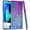 Purple, variant on Case for LG Velvet, Nakedcellphone [Pink Waterfall] Flexible TPU Slim Cover [with Snow-Globe Glitter Bling, Iridescent Hearts and Rhinestone Crystals] for LG Velvet Phone LM-G900M