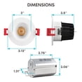 thumbnail image 3 of Luxrite 2 inch Dimmable LED Recessed Light with J-Box, 8W =50W, 5000K Bright White, 600 Lumens 6-Pack, 3 of 7