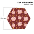 thumbnail image 2 of Leather Coasters with Heat-resistant for Drinks, Cute Pig with Coins -标题2 Hexagon, 2 of 5