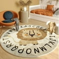 thumbnail image 2 of TEMBR Round Rug,Cute ABC Lion Large Non Slip Super Soft Plush Area Rug for Kids Room Playroom Nursery Bedroom, Educational Washable Circular Floor Mat for Home Room Decorative(31.5"), 2 of 5