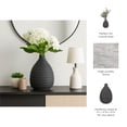 thumbnail image 5 of Contemporary Ceramic Ribbed Vase for Living Room Decor - Decorative Flower Vase for Bedroom, Office Desk, and House Display - Home Accent for Dining Room Table Styling - 15", Black, 5 of 11