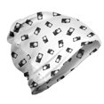 thumbnail image 1 of Monochrome Unisex Beanie, Camera Tools Pattern, Hiking Outdoors, Dark Grey White, by Ambesonne, 1 of 1