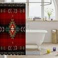 thumbnail image 4 of 72"x72" Southwest Native Design Bath Curtain Southwestern Geometric Shower Curtain for Kids Waterproof Tribal Bathroom Shower Curtain Set Red Green Kids Bathroom Accessories, 4 of 6