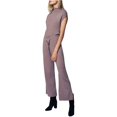 thumbnail image 1 of b New York Pantalones de pierna ancha informales con cordón para mujer, morado, grande, 1 of 1