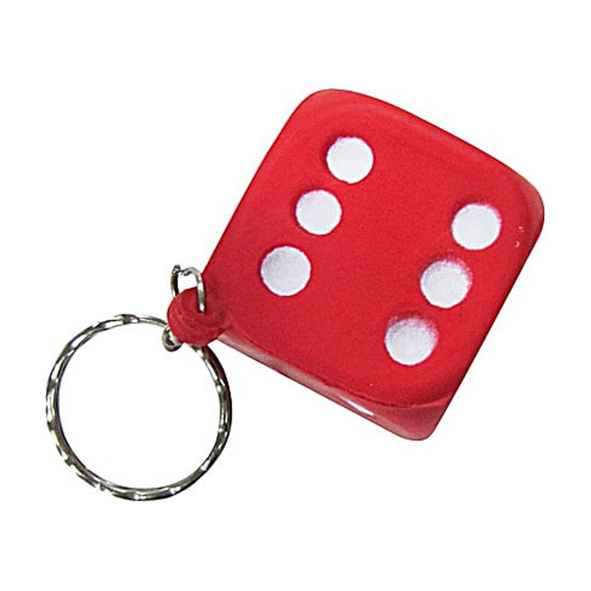 Red Dice Car Keychain Truck SUV Keyring Foam Die Key Chain Ring Bag Pendant Gambler Gift