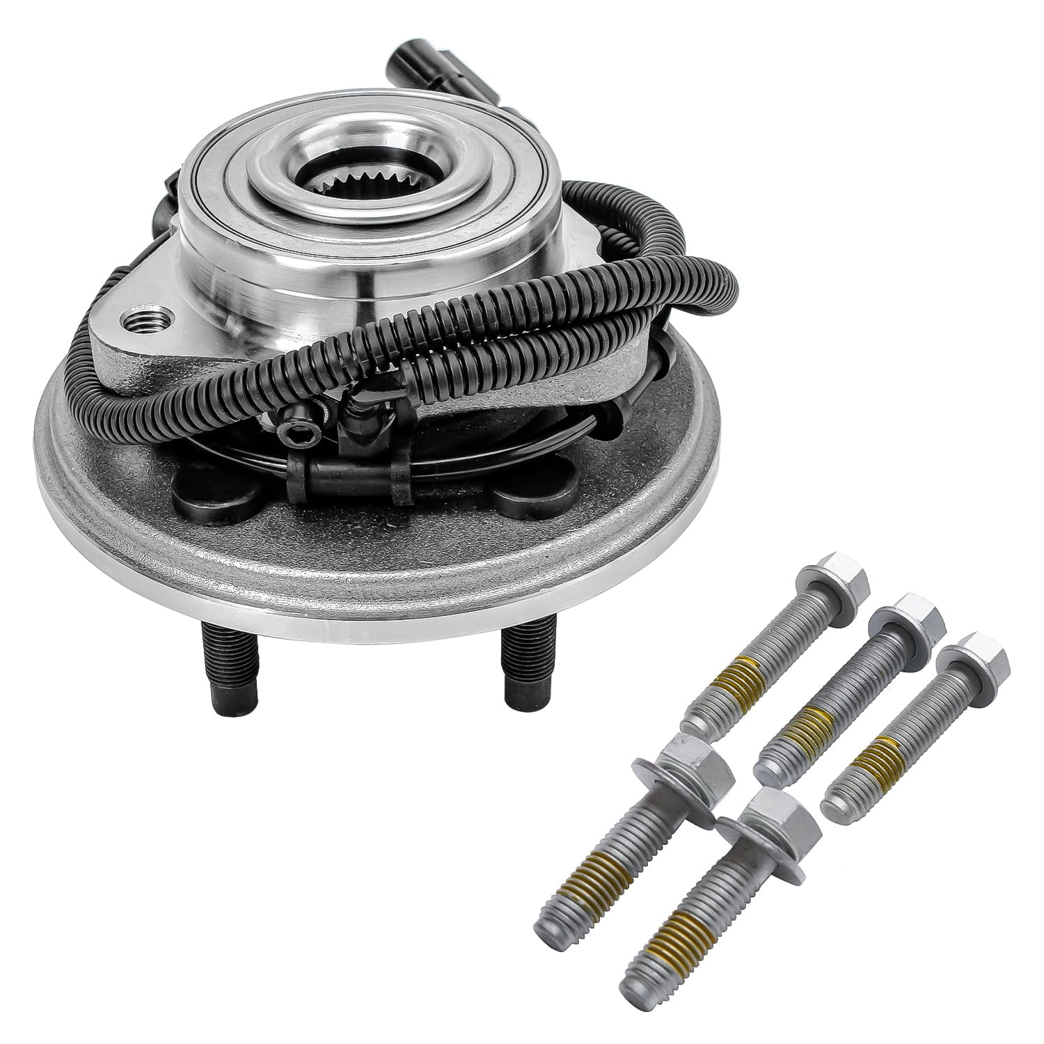 Detroit Axle - Front Wheel Bearing Hubs for 2002-2005 Ford Explorer Mercury Mountaineer Lincoln Aviator, 2002 2003 2004 2005 Replacement Wheel Bearing and Hubs Assembly Set