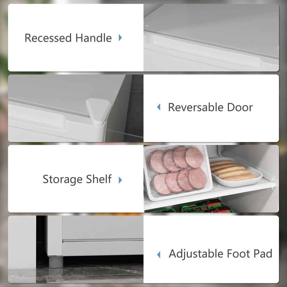 NOBOLEA 3.0 Cu.Ft Compact Upright Freezer, Mini Freezer with Adjustable Temperature, Reversible Door for Dorm, Apartment, RV