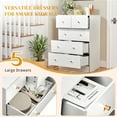 thumbnail image 4 of Ktaxon Large 5 Drawers Dresser Chests for Bedroom, Wood Chset of Drawers,Dressers Organizer for Bedroom, Living Room,Hallway, White, 4 of 18