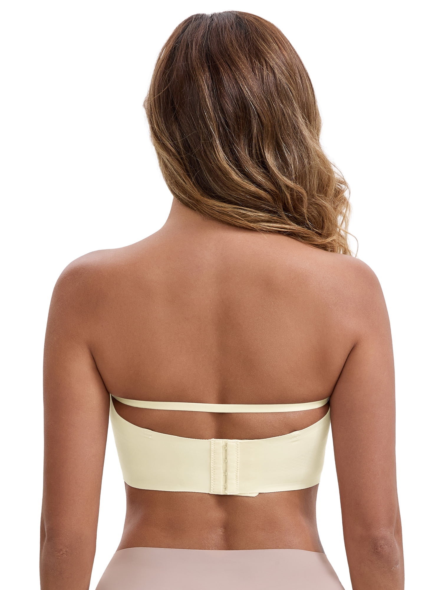DARING DIVA Strapless Non Slip No Underwire Push Up Padded Bralette L White