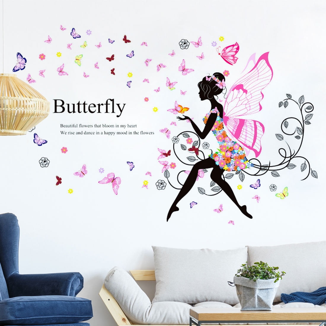 Removable Dance Shadow Wallpaper Wall Mural DeLazurGoods Wall Decal Peel and Stick