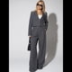 thumbnail image 5 of Conjuntos de 2 Piezas para Mujer: Blazer Elegante, Chaqueta, Pantalón Recto de Cintura Alta, Conjunto Informal de Negocios. Gris Oscuro L, 5 of 10
