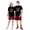 Black, variant on Matching Couples Christmas Pajamas Hello Plaid Short Sleeve Shorts Set