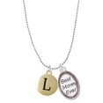thumbnail image 1 of Delight Jewelry Goldtone Capital Letter - L - Pebble Disc - Best Mom Ever Charm Necklace, 1 of 4