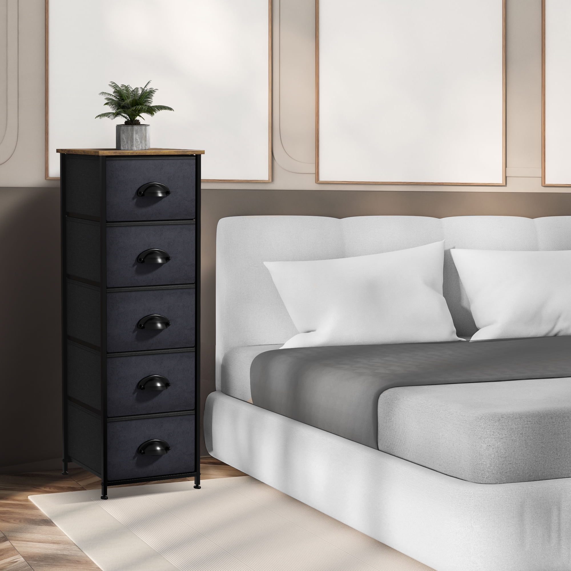 Amazon.com: GlasFlength Night Stand, Small Dresser with 2
