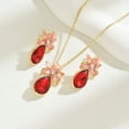 thumbnail image 2 of Simple Flower Necklace And Earrings Suite Inlaid Zircon, 2 of 2