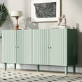 thumbnail image 2 of Sideboard Buffet Cabinet, Storage Cabinet with Fluted Decorative Doors, Modern Console Table Hallway Storage Cabinet for Kitchen Living Room Dinning Room Bedroom Bathroom Entryway, Light Green, 2 of 8