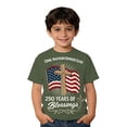 thumbnail image 2 of CCRFTGI 250 Anniversary Usa Flag Shirts for Kids Boys Girls Size 7 Patriotic Cute Tops 4th Of July 250th Anniversary Flag Tshirt Freedom Summer Tops Festival T-Shirts Army Green 7-8 Years, 2 of 4