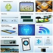 Newest 11 inch Android 14 Tablet, 18GB RAM, 128GB ROM, 1TB Expand, 2K Display, Octa-Core 5G/2.4G WiFi, 13MP+5MP+5MP Camera, BT 5.0, GPS, 9000mAh, Quad Stereo Speakers