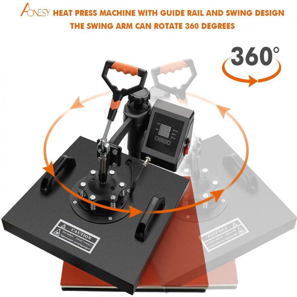 AONESY Heat Press 30 x 25 cm Hot Press Machine for T-Shirts Handsfree Heat  Press Machine Mobile Transfer Press Printing Machine Iron on Machine with  Heat Press for T-Shirt Cushion : 