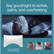 Coop Sleep Goods Eden Cool+ Crescent Pillow, Queen, Cooling Gel, Neck & Side Support