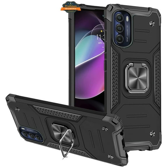 Case for Apple iPhone SE 3 (2022) SE/8/7 Hybrid Ring Kickstand for Magnetic Car Mount Rugged Heavy Duty Shockproof Cover for iPhone SE 3 /SE/8/7 by Xcell - Black