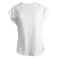 thumbnail image 2 of Shirts for Women Cap Sleeve For Summer Tank Top Basic Tee Loose Fit 2024 Fashion Loose Solid Vest With Capped Sleeves Plus Size Blouses Casual Tops White 2XL, 2 of 7