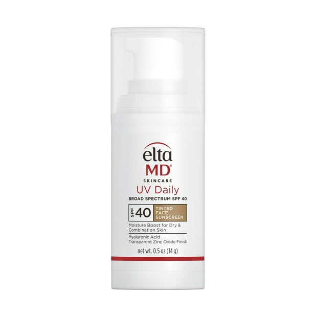 Protector solar facial con color, crema hidratante EltaMD UV Daily SPF 40, 15 ml