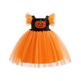 thumbnail image 2 of Halloween Dresss for Girls, Child Girls Fly Sleeve Halloween Prints Pageant Dress Party Gown, Halloween Gifts, 2 of 8