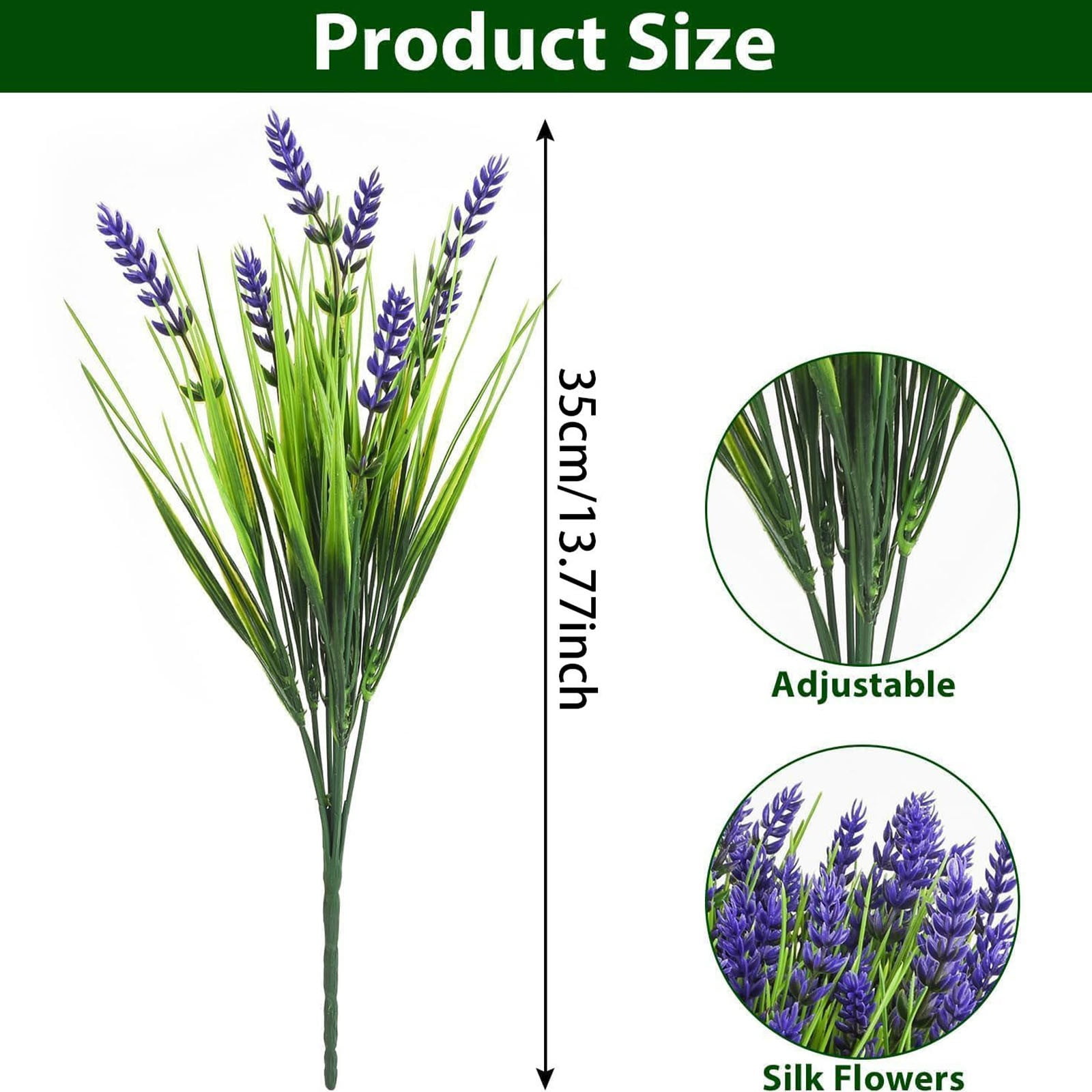 LYINGF Artificial Outdoor Flowers Lavender Greenery Plants with Monkey Grass, Resistant Faux Plants for Garden Porch Window Patio Hanging Planter Home Decor,Realistic UV Protected Artificial Shrubs