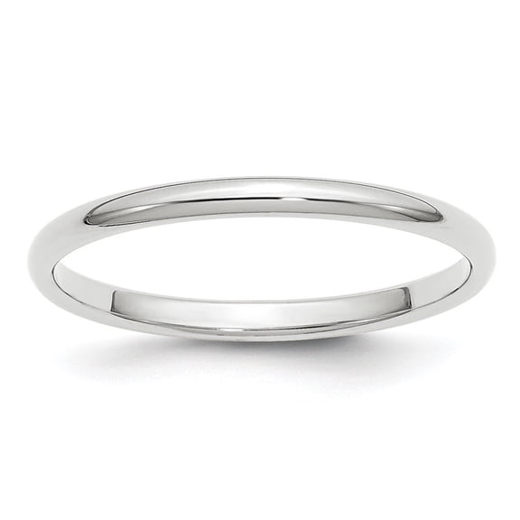 Auriga Fine Jewelry Platinum 2mm Half Round Wedding Band Ring Size 7 for Women