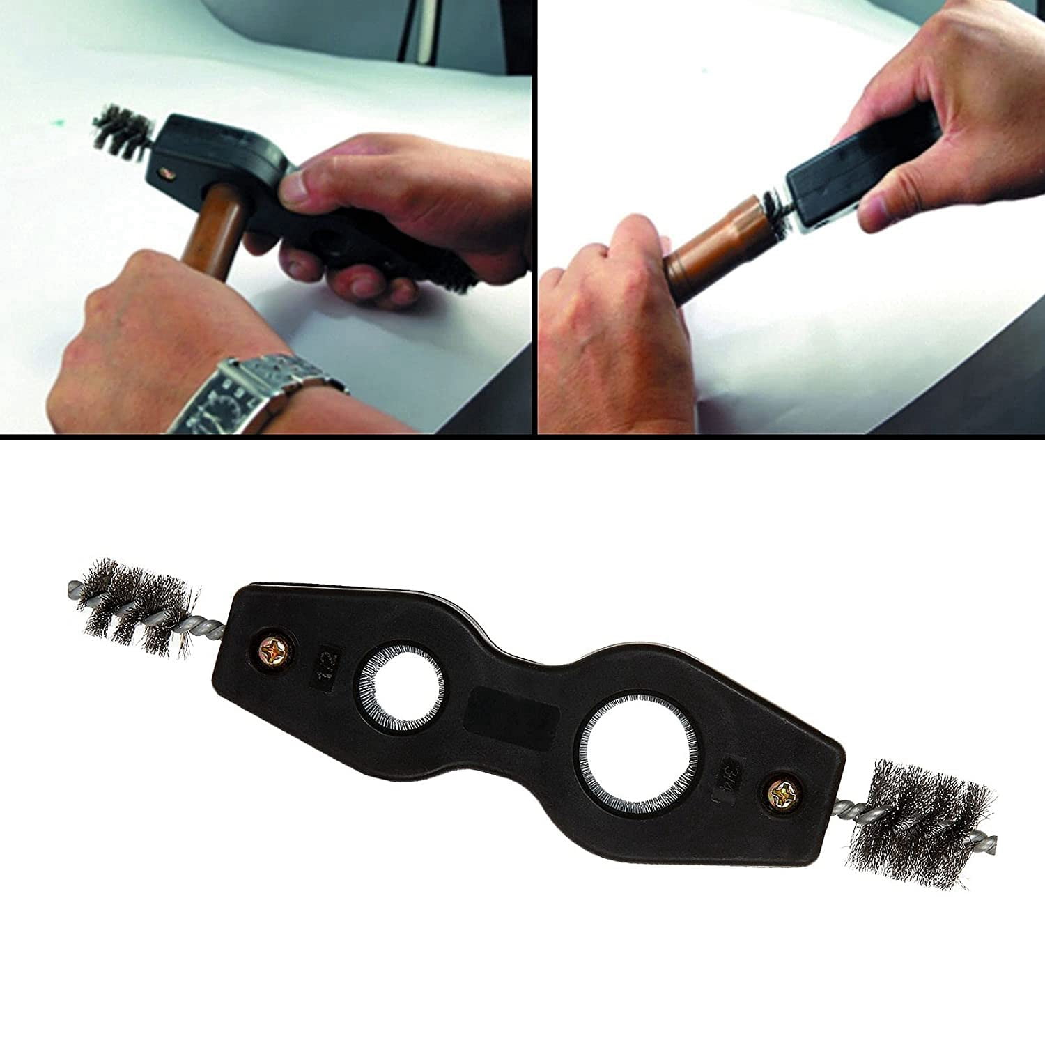 4Pcs Copper Tubing Brushes, Pipe Cleaning Copper Pipe Cleaner Fitting