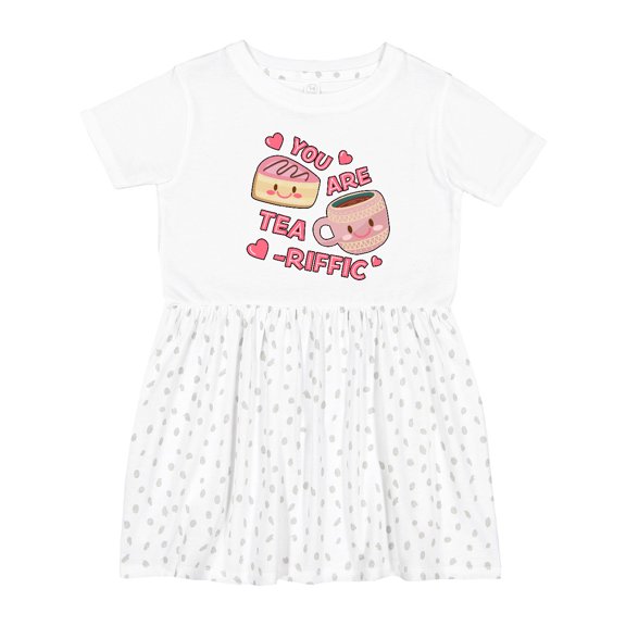 Inktastic Valentine You Are Tearrific with Cute Tea Cup and Pastry Girls Toddler Dress