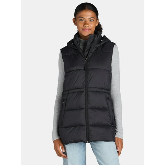 Ozark Trail Women's Cinched Waist Puffer Vest, Size XS-XL & Plus