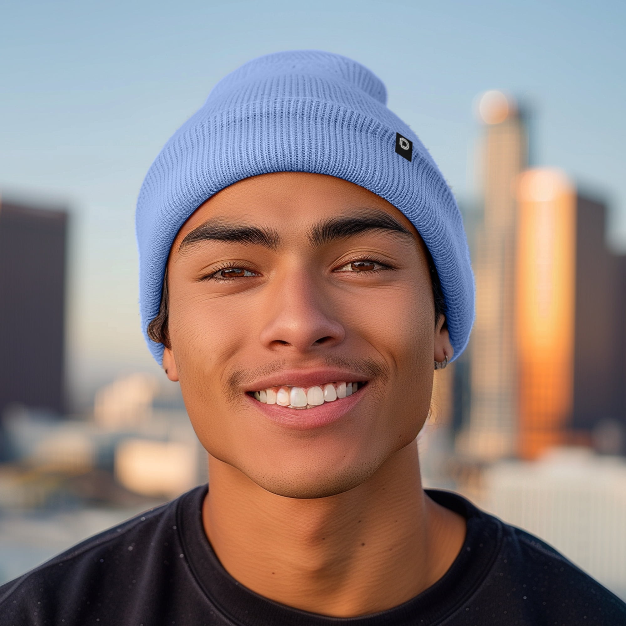 Dalix Beanie Soft Knit 3 Pack Stretch Skully Warm Winter Ski Asphalt Gray Periwinkle Navy Blue