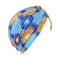 thumbnail image 4 of Turban pour Dames Polyester Réutilisable Lavable Pliable Casquette Décorative Intérieur Extérieur Marche Travail Bonnet Bleu, 4 of 7