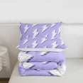 thumbnail image 5 of Erosebridal Abstract Lightning Pattern Twin Comforter Sets,Purple And White Bedding Set For Girls Boys, Reversible 2-Piece, 5 of 7