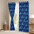 thumbnail image 3 of Feelyou Blue Boho Damask Curtains Pack of 2 (42x84 Each), Gothic Cat Curtains Blackout, 3 of 6