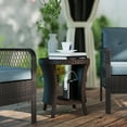 thumbnail image 2 of Outsunny Table Basse d'Extérieur en Osier de 18 Pouces, Table d'Appoint de Patio à 2 Niveaux, Brun, 2 of 10
